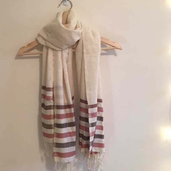 Striped cotton scarf - Picture 4 of 4